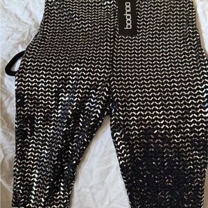 Boohoo Black and Silver Glamorous Leggings